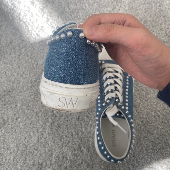 Stuart Weitzman Ollie Mini Pearly Sneakers - Picture 4 of 5